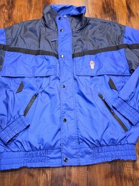 VINTAGE Kenwoth Jacket Mens Large Blue Turning Point Trucking Windbreaker 90s